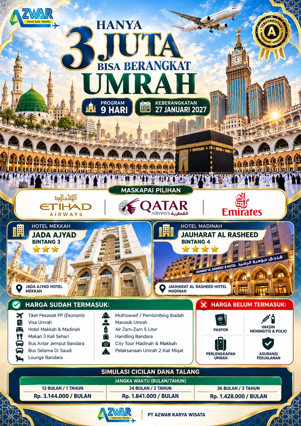 Paket Umrah 9 Hari — Program Dana Talang